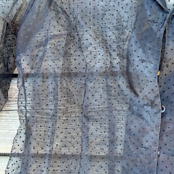 Sheer Black Button Down Shirt - Picture 3 of 4